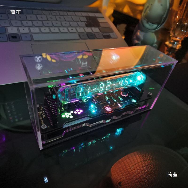 I18管荧光管时钟创意科技感摆件桌搭拟V辉光赛博朋克Cybnetlznysd