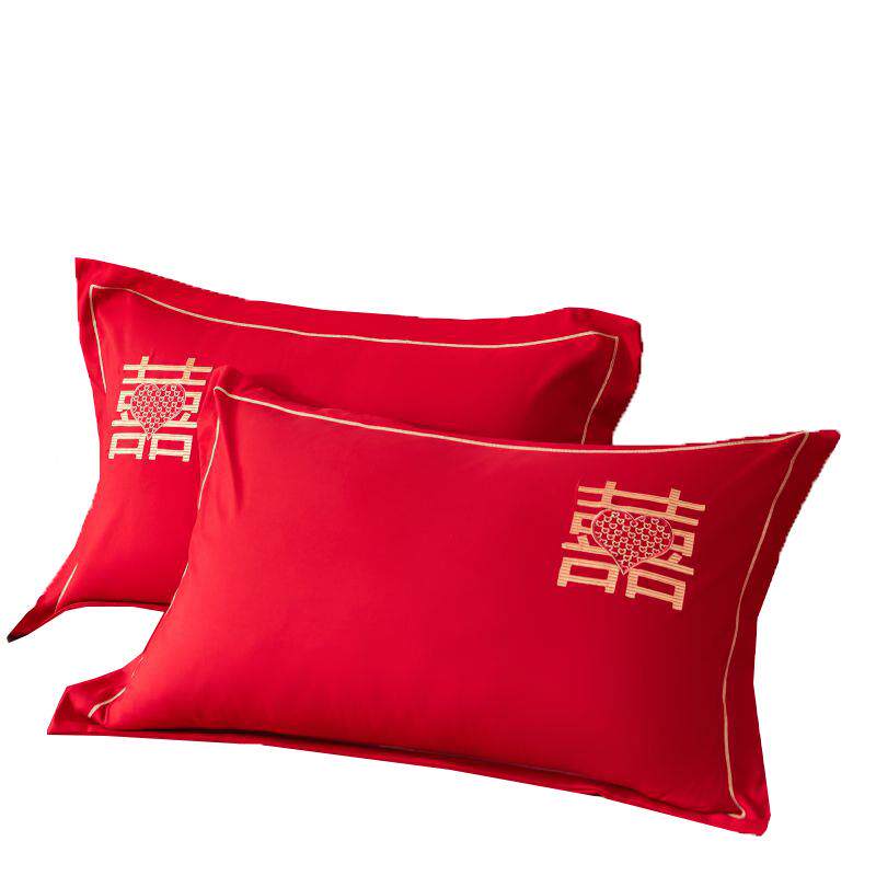 新结婚20241214枕头套一对家用双人大红款婚新婚枕套装陪嫁庆枕芯