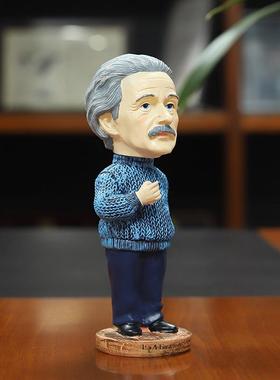 雕像创意家居饰装件手绘爱因斯坦摇头件人摆爱因斯坦物树脂工摆艺