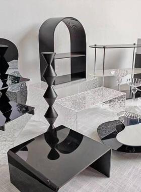 台黑色透明亚力甜品台架子07286715摆台摆件茶歇克甜品架子摆置物