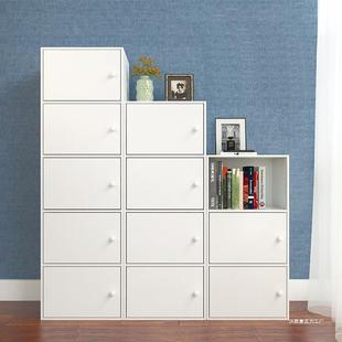 现多门柜收纳柜带门柜合书架简易置物柜自由组简bei6约代书柜储物