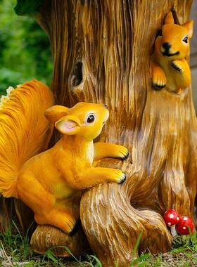 户外卡通树脂玻璃子RLT钢树桩蘑菇桌座椅观园林花景园院落地摆庭