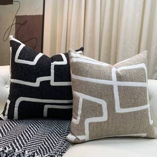 代简客厅沙发枕抱枕水墨中国约风靠SHYS088包床现上方腰靠黑白灰