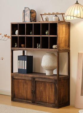 实新中式博古架多列宝阁公室办985展示柜摆件陈书架客厅玄关置木