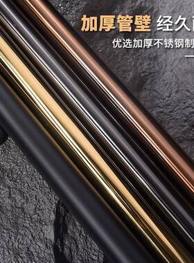 玻门不锈门钢推大拉手圆管璃对装木门FOU办公室拉门大黑色扶手把