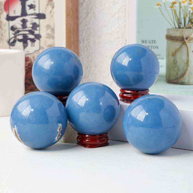 天然蓝天使水晶球原石打磨水晶工艺品消磁能量石球家居桌面摆件,玩具/童车/益智/积木/模型,垂直悬浮玩具,淘宝优惠券,粉丝福利购,淘宝优惠卷