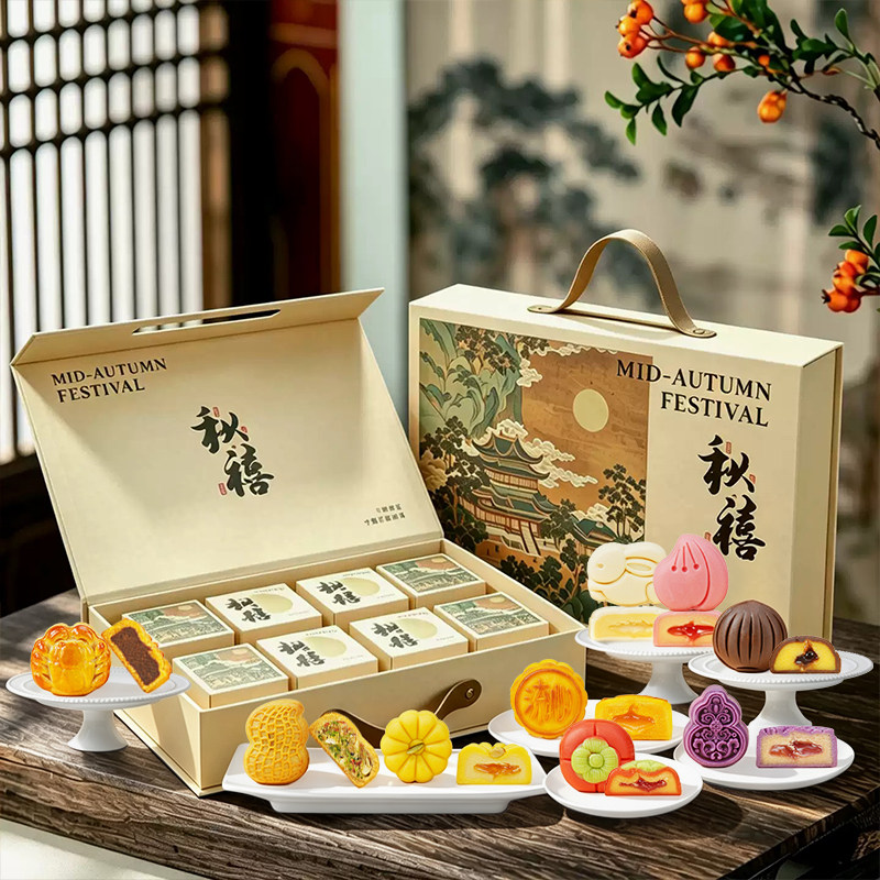 中秋高档多口味月饼礼盒团购送礼