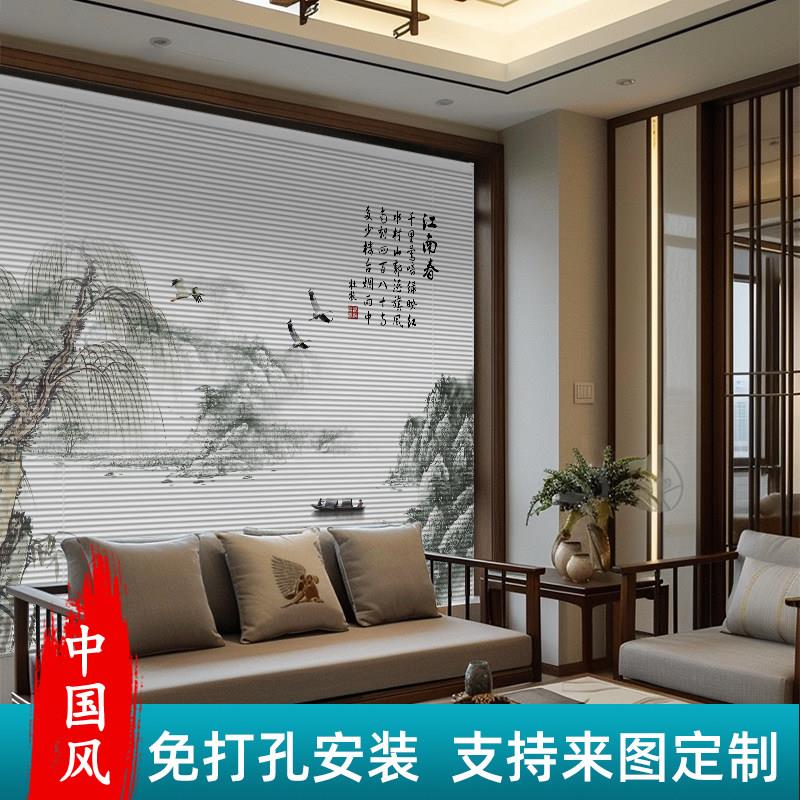铝百叶窗帘遮光遮阳新款免打孔安装拉卷式防晒隔热遮挡帘客厅卷帘