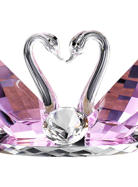 水晶新款天鹅送结婚的礼物闺蜜新婚创意实用个性浪漫客厅酒架摆件