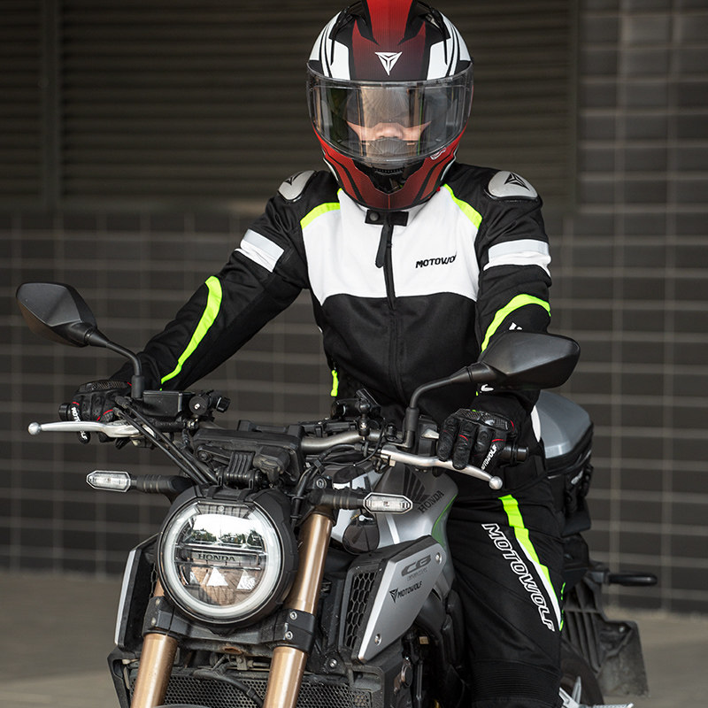 摩多狼摩托车骑行服套装男夏季透气越野机车公路服防摔防水赛车服