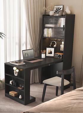 折叠书桌书柜HPK体一小户型转角学习用桌家墙卧室胡桃靠木书房桌