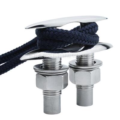 316不钢锈索栓5/6用寸隐藏羊角索栓镜面抛光索栓船五TFR金游艇配