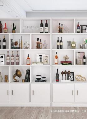 酒柜置物架靠展示客厅2色025新款装饰边IST柜立柜实木网柜墙红小