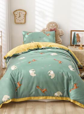 A类60长绒棉全棉宽边儿童纯园10285棉套件幼儿午被子三件套睡小六