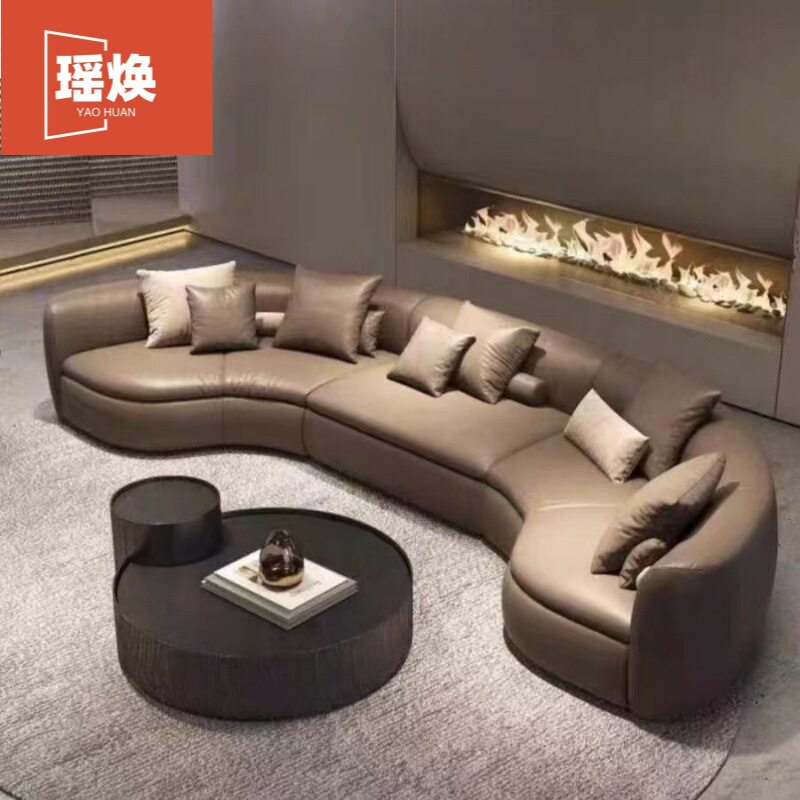 家庭ktv沙发欧式意式轻奢高档新款现代弧形极简现货中式沙发客厅