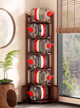 转角置物架家QSI多用墙角层纳架子客厅角收落地储三物柜非实木拐