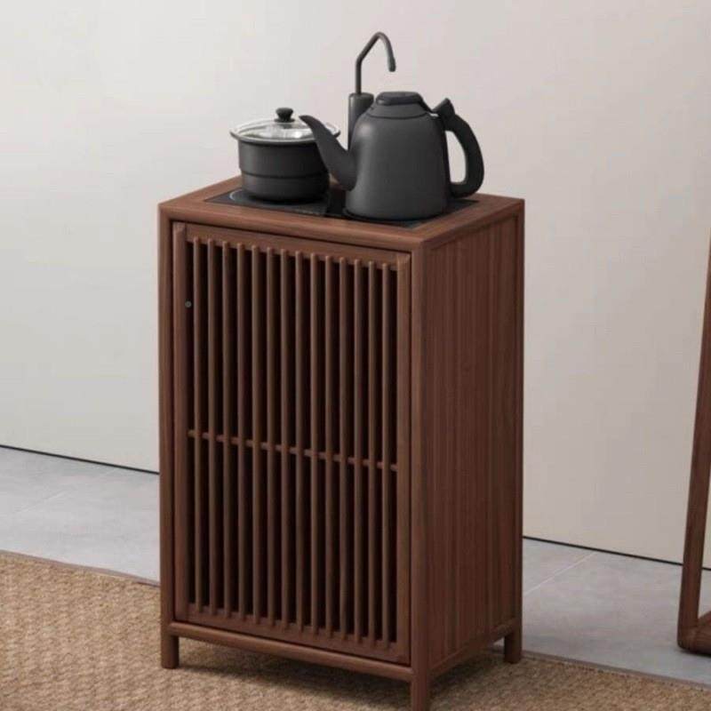 新中式餐边实木茶几老烧榆木茶水柜客厅水一REA柜体桌边柜储柜物