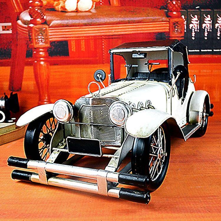 式复欧古经FJS典爷车模老型纯手工铁车模摆件家居软装饰品道艺具