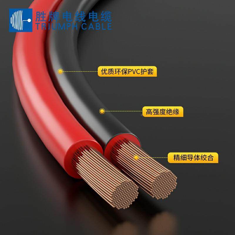 RVB线国0.9675平方~标6线平方红黑并线排线红黑平行OK电线