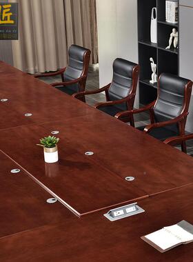 会议桌椅ZG-66305组合简约办大型谈多人开长会公洽中式木质方形条