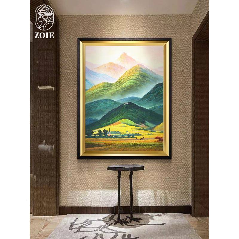 巨人山画风QY0731-1水靠山厅客式现代美墙画玄关过道风景招财壁欧