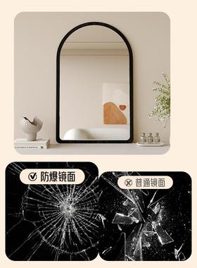 谋中古风化妆镜复梳台镜子妆可壁挂桌ltao8564面梳妆镜生客厅玄关