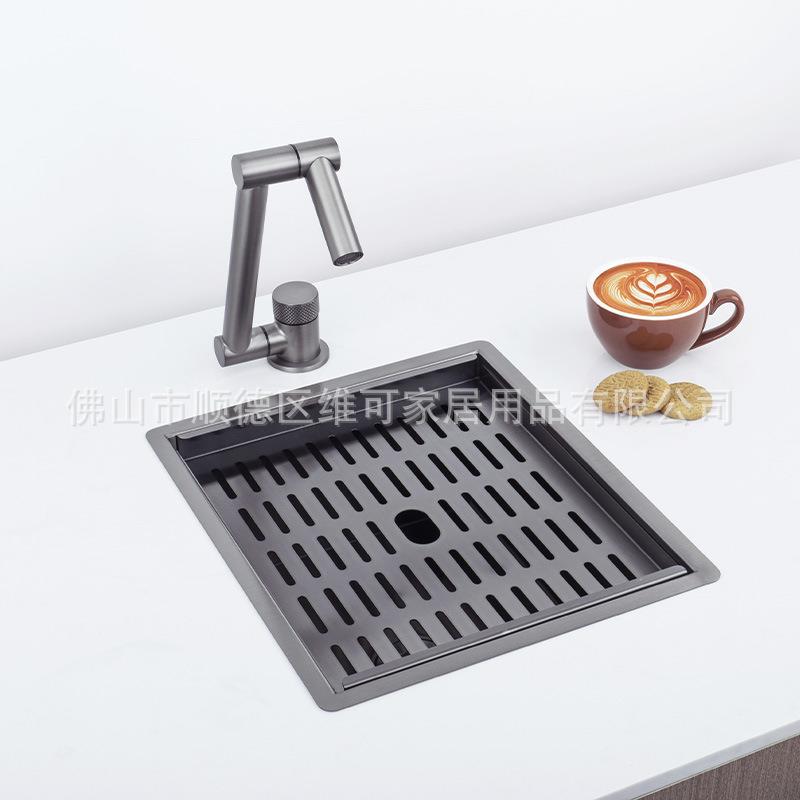 20325新款加厚04不锈钢水槽带沥水盖3329餐边板台小槽单吧厨房茶