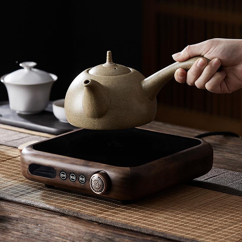 邱晶陶煮壶烧水壶壶日式侧氏把粗陶电陶炉围茶炉煮KUZ茶陶瓷壶无