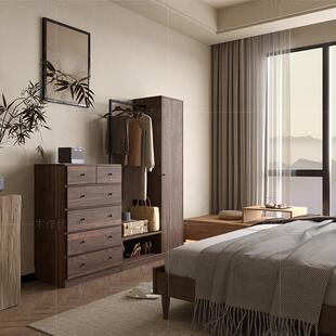 卧室中衣古床斗柜帽架衣柜组合法式复古五斗柜尾衣帽架风92485实