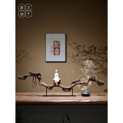 新中国禅宗风格树脂装饰家居，客厅，茶室，入口，民宿，办公室，