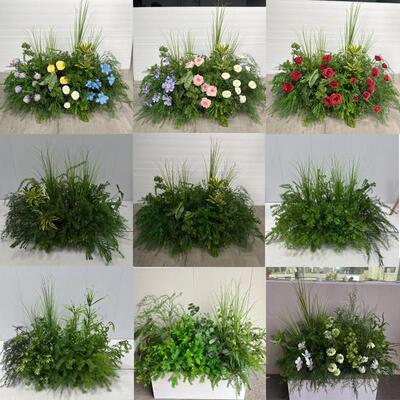 森系花排芦荀草地排花挂花路引花布置婚礼装饰订婚求婚结婚彷真花
