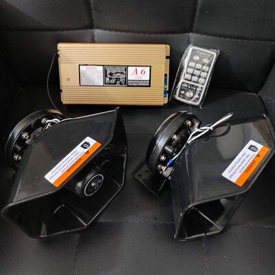 警报器车载宣传喇叭无线汽车喊话器200W400W600W汽笛扬声器12V24V