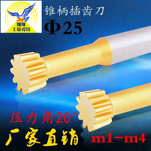 浙江正富刀具分度圆直径25 压力角20度m1-m4齿轮刀具锥柄插齿刀