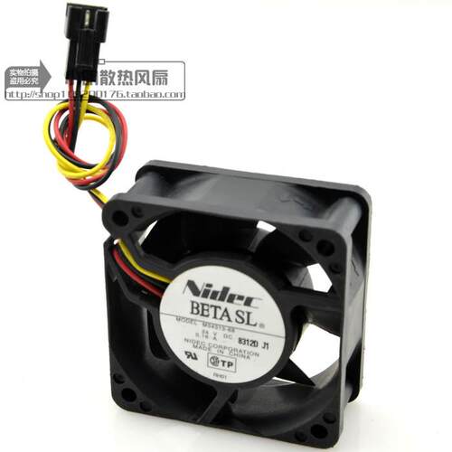 Nidec 尼迪克 6025双滚珠散热风扇 24V 0.16A M34313-68  3线风扇