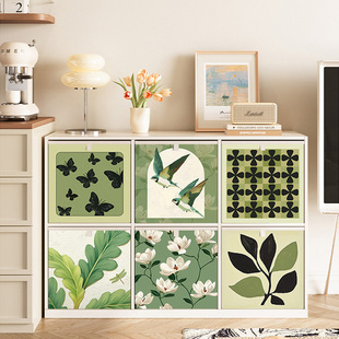 复古方格布艺收纳箱卡莱克格子柜抽屉式折叠整理盒家用杂物收纳筐