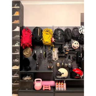 洞洞板装备墙徒步户外展示架落地爬山滑雪登山露营收纳置物架