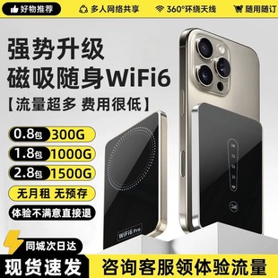 沃曼仕2025新款 fi6流量上网高速无线网络热点4g便携路由器宽带免插卡车载wifi 超薄磁吸随身wifi移动无线wi