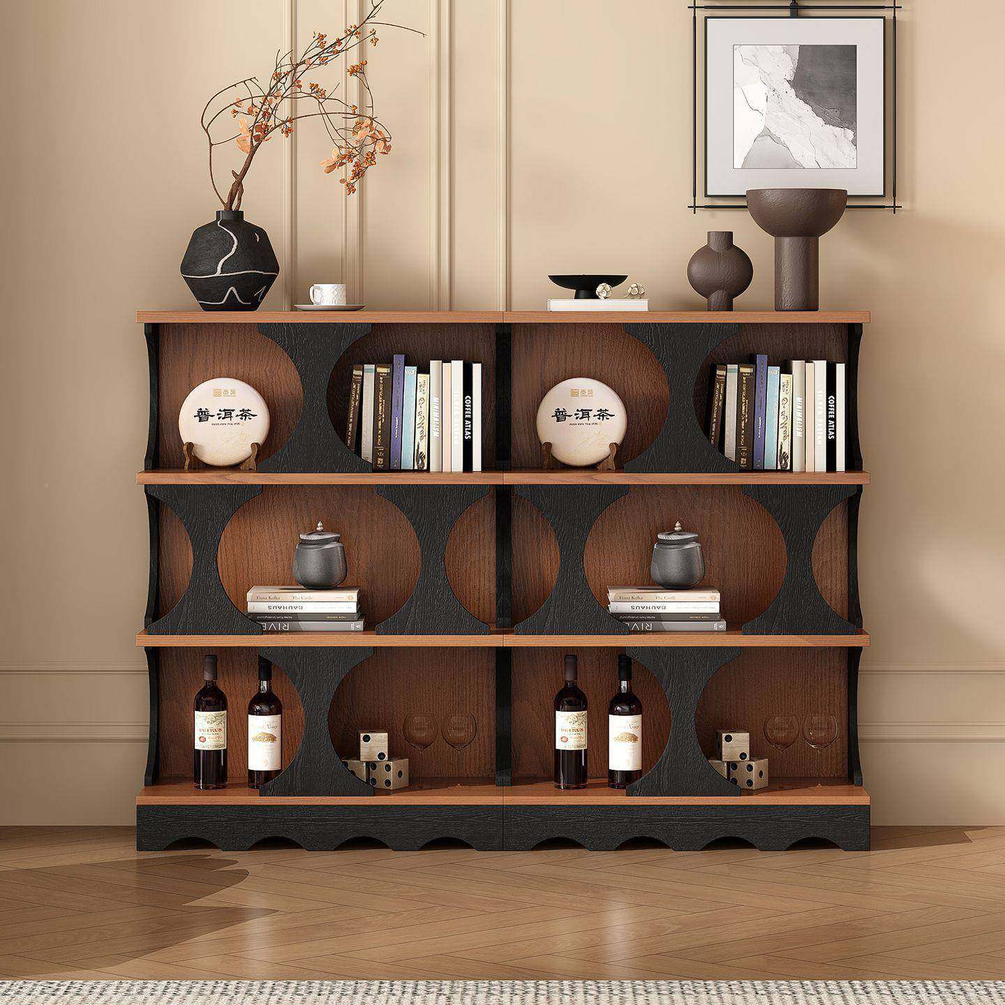 室新哈迪德法式复古书款柜中古风客厅展示柜物架卧储物柜玄TT-174,住宅家具,书架,淘宝优惠券,粉丝福利购,淘宝优惠卷