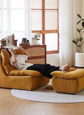 真空沙压缩单人沙躺椅客厅卧室布ZGX阳台网红休闲可躺可睡发艺懒