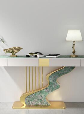 轻岩板入户带抽PJZ屉玄关奢桌代简约大气端现景台廊走过道靠墙玄