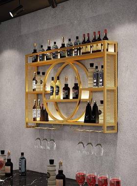 酒柜酒架挂墙艺吧台展示柜置物铁架墙餐厅壁XRL式上现代墙用红挂