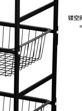 IZX新款物黑色能五层置架厨房篮置物架多层收纳可以移动收纳多功