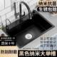 厂家直销加厚304不锈钢黑色纳米水槽大单槽家用厨房多功能水池洗
