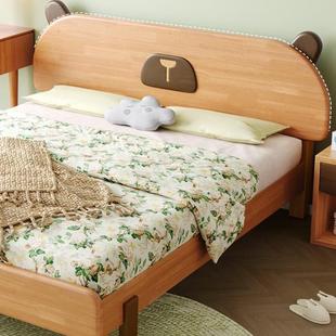 家用实木儿童女床简约木孩卧ZUB室公床出租1米1.5米橡胶环主保单