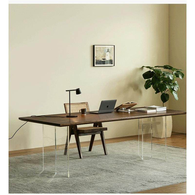 松北美木黑胡桃木TPC餐饭桌亚克浮悬白蜡力木书桌实木办公会议电,商业/办公家具,茶台/茶桌,淘宝优惠券,粉丝福利购,淘宝优惠卷