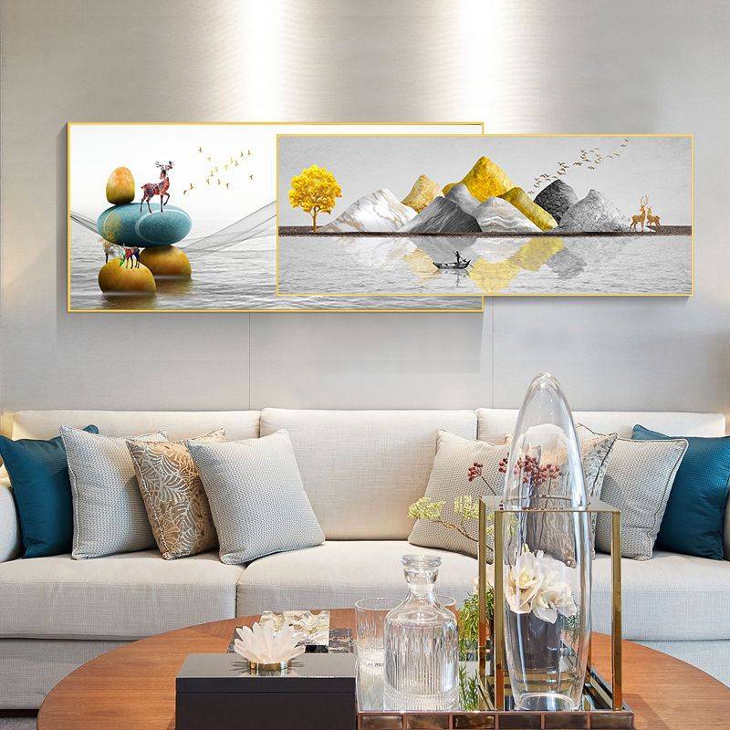 现代简约客厅晶瓷装饰画抽象背景挂画新中式墙画装饰壁画定 制图片