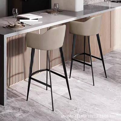 现代约吧台高椅高脚凳高岛台餐椅子脚端轻奢家NPB用靠背吧简台凳7