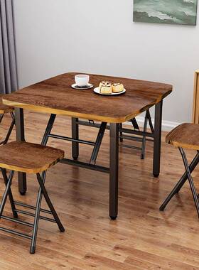 用折叠小方桌宿锈舍租房不钢包边椅户桌外露营吃饭便RZP家携式矮