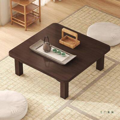 桌方桌楠985榻竹榻米小茶几正方形实木炕上饭桌学习矮吃桌子炕飘