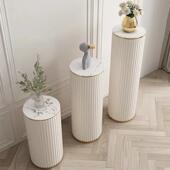 V轻奢岩板花架客厅落地代BEK现简约大理石摆件8室内阳台花几式 架